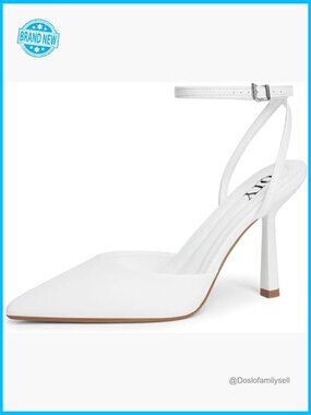 Closed Toe Ankle Strap Heels Pointed Toe Stiletto Pumps Elegant Wedding Shoes